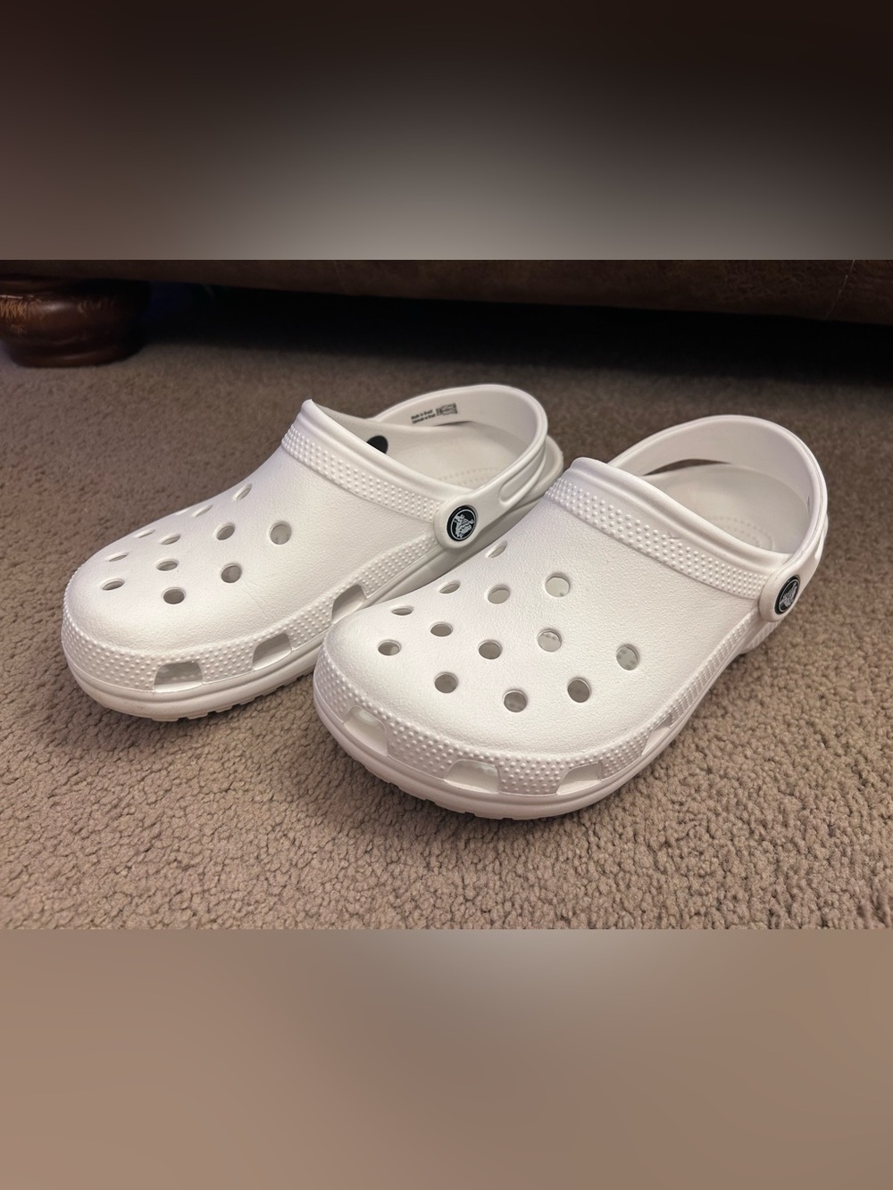 Crocs Classic Clog Sandals Women's US 7 White Rubber Slip-On Breathable